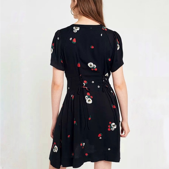 Free People Dream Girl Lace Up Strawberry Dress - Picture 3 of 9
